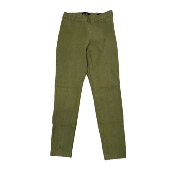 Banana Republic Devon Olive Green Flat Stretch Seamed Legging Side Zip Size 0 - Picture 2 of 12